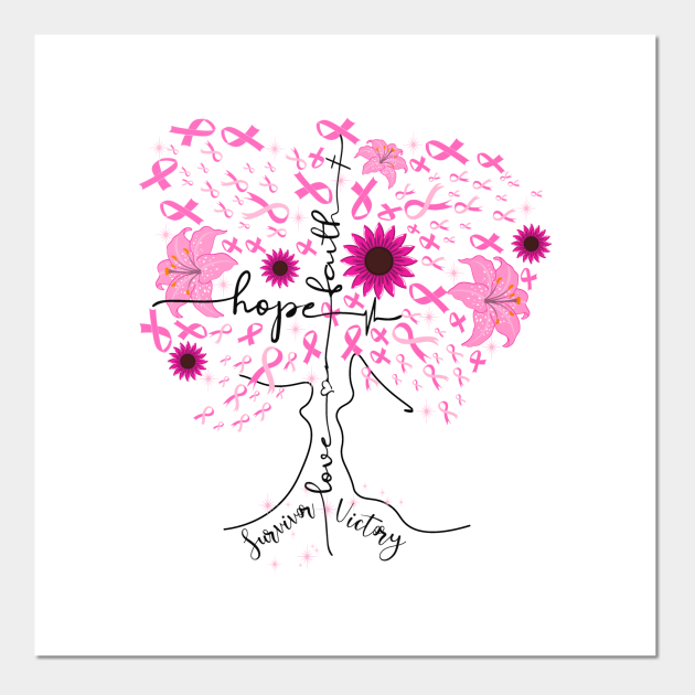 Breast Cancer Awareness Pink Ribbon Tree Breast Cancer Awareness Posters And Art Prints